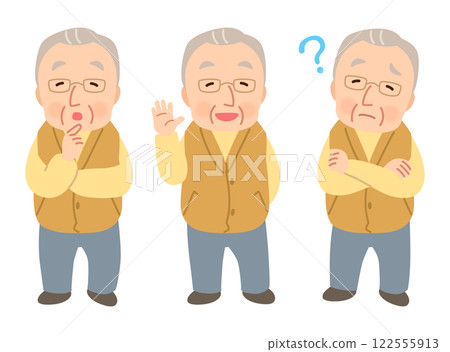 Elderly man, facial expression pose, senior, elderly, late elderly 122555913