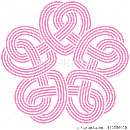 水引風格時尚櫻花結插畫素材粉色 122556026