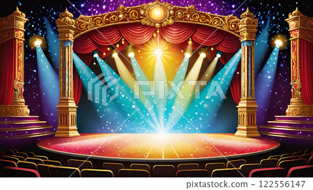 舞台、舞台、聚光燈背景素材 122556147
