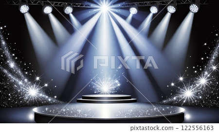 Stage, stage and spotlight background material 122556163