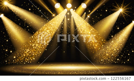 Stage, stage and spotlight background material 122556167