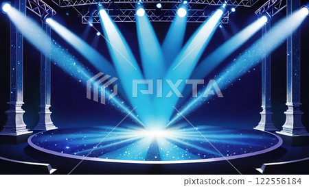 Stage, stage and spotlight background material 122556184