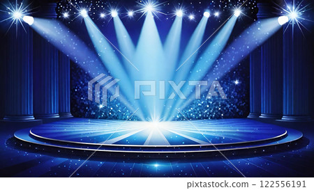 Stage, stage and spotlight background material 122556191