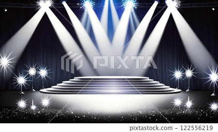 Stage, stage and spotlight background material Stage, stage and spotlight background material 122556219