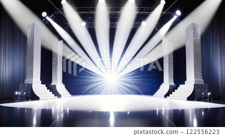 Stage, stage and spotlight background material 122556223