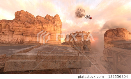 Ancient ruins under attack 122556804