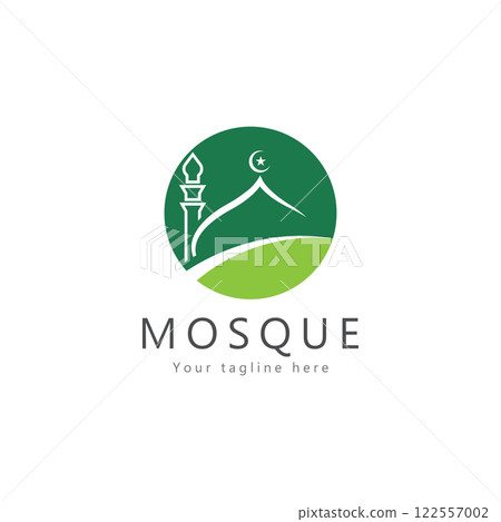 mosque logo template design vector  emblem  concept design  creative symbol  icon 122557002