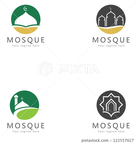 mosque logo template design vector  emblem  concept design  creative symbol  icon 122557027