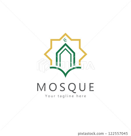 mosque logo template design vector emblem concept design creative symbol icon mosque logo template design vector emblem concept design creative symbol icon 122557045