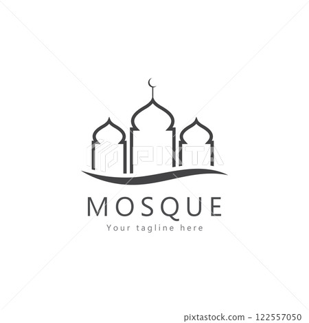 mosque logo template design vector  emblem  concept design  creative symbol  icon 122557050