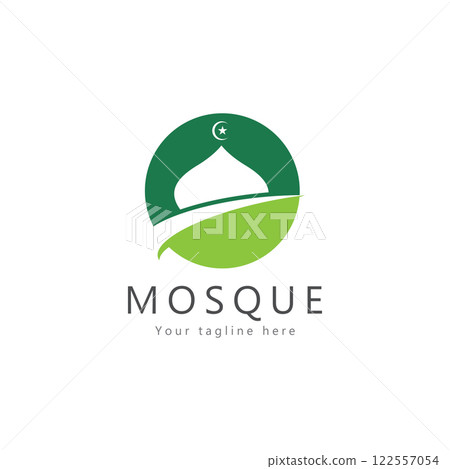mosque logo template design vector  emblem  concept design  creative symbol  icon 122557054