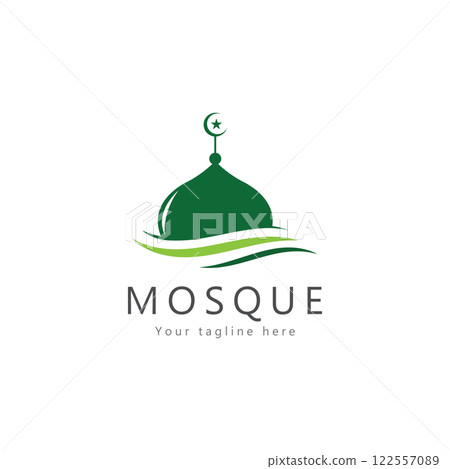 mosque logo template design vector  emblem  concept design  creative symbol  icon 122557089