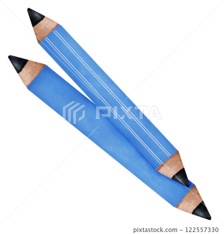 blue pencil isolated on white background 122557330