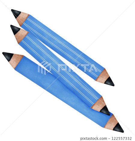 blue pencil isolated on white background 122557332