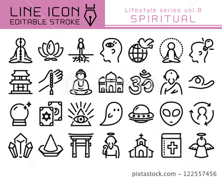 Line Icon 生活風格系列第 8 卷 精神與宗教 122557456