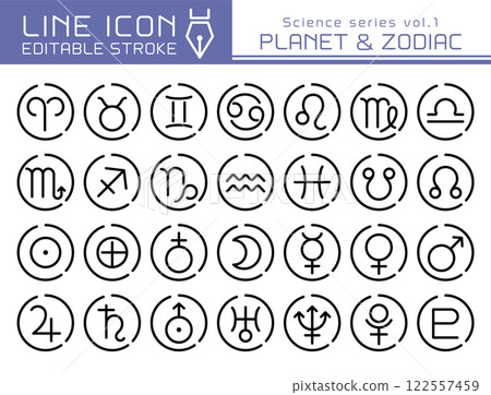 Line Icon Science Series Vol.1 Planet and Constellation Marks Line Icon Science Series Vol.1 Planet and Constellation Marks 122557459