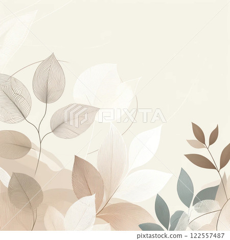 Simple background illustration of Japanese-style leaves 122557487