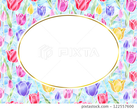 鬱金香無縫圖案 A-6 122557600