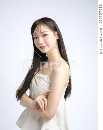 Portrait of a woman in a dress Portrait of a woman in a dress 122557918