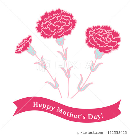[母親節] 康乃馨與母親節快樂絲帶 122558423