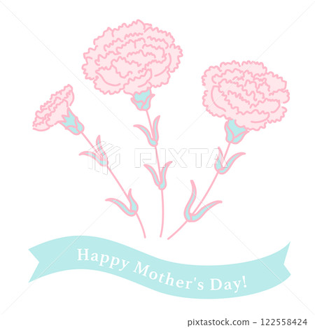 [母親節] 康乃馨與母親節快樂絲帶 122558424