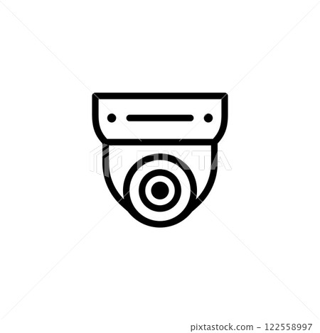 CCTV icon, video surveillance made linear style, sign camera for use logo and other design 122558997