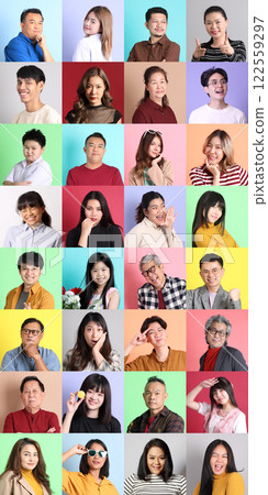 Colorful Diverse Portrait 122559297