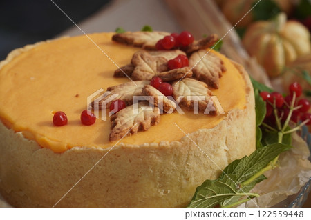 Dessert table on wedding with tasty cakes, cookies and sweets in pastel colors. Professional catering and servings. Festive atmosphere. Dessert table on wedding with tasty cakes, cookies and sweets in pastel colors. Professional catering and servings. Festive atmosphere. 122559448