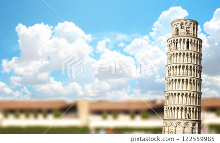 Horizontal banner with Leaning Tower of Pisa, Piazza dei Miracoli, Pisa, Tuscany, Italy. Summer vacation, travel, trip abroad on vacation, sightsee, cruises and tours concept Horizontal banner with Leaning Tower of Pisa, Piazza dei Miracoli, Pisa, Tuscany, Italy. Summer vacation, travel, trip abroad on vacation, sightsee, cruises and tours concept 122559985