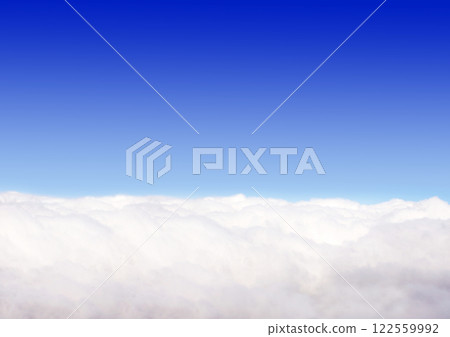 Aerial view from the aircraft to beautiful white clouds in the blue sky Aerial view from the aircraft to beautiful white clouds in the blue sky 122559992