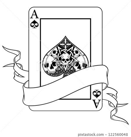 Halloween style poker cards with ribbons Halloween style poker cards with ribbons 122560048