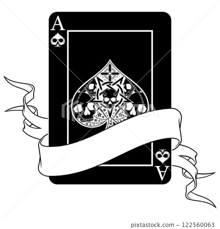 Halloween style poker cards with ribbons 122560063