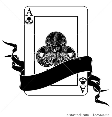 Halloween style poker cards with ribbons 122560086