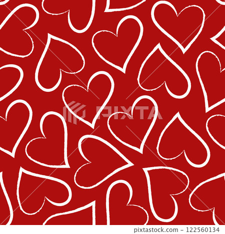 Hand-drawn heart seamless pattern Hand-drawn heart seamless pattern 122560134