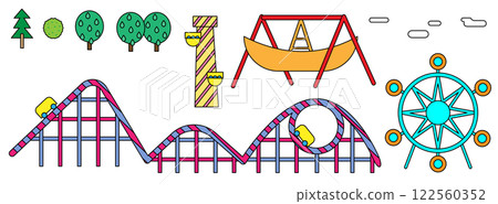 Attraction set illustration Attraction set illustration 122560352