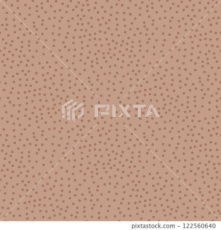 Brown monochrome seamless pattern. Polka dot print mocha mouse endless background. Abstract chocolate repeat cover. Minimal modern nude continuous ornament. Vector hand drawn illustration. 122560640