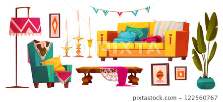 Boho living room furniture collection 122560767