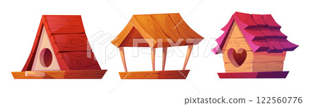 Cartoon birdhouse collection Cartoon birdhouse collection 122560776