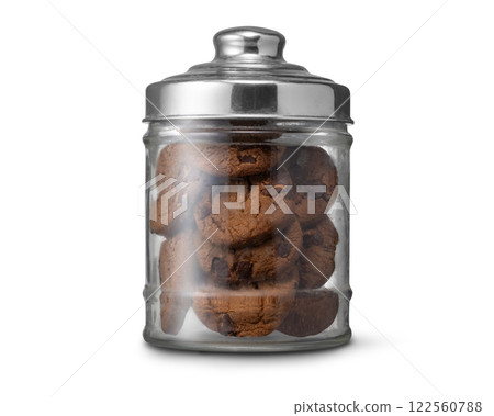Canister of chocolate chip cookies Canister of chocolate chip cookies 122560788