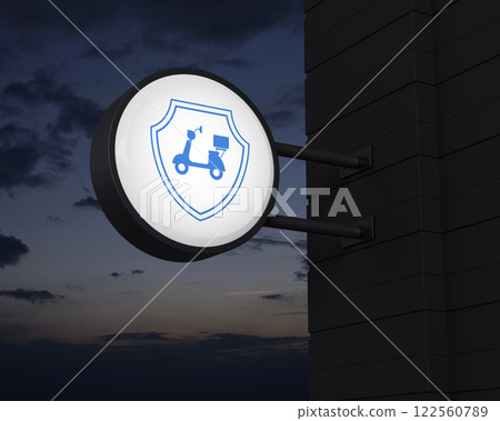 Business motorcycle insurance online concept, 3D rendering 122560789