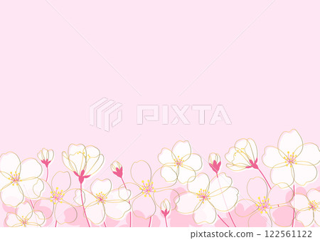 Elegant spring background with falling cherry blossom petals Elegant spring background with falling cherry blossom petals 122561122