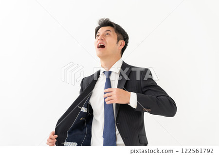 Businessman, hot, fever 122561792