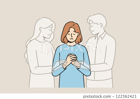 Souls of dead parents support older girl, who is orphan due to death of loved ones in disaster Souls of dead parents support older girl, who is orphan due to death of loved ones in disaster 122562421