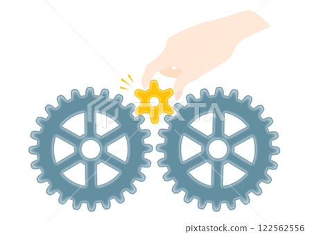 A small gear is inserted to move the two gears smoothly. A small gear is inserted to move the two gears smoothly. 122562556
