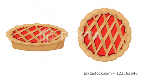 Delicious dessert food red apple pie illustration image 122562646