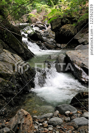 Makigawa River, a beautiful and rugged mountain stream fishing field 122562839
