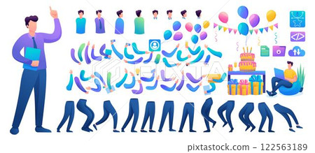 Constructor for creating a fun teen Man. Create your own character with a Set of hands and feet. Flat 2D characters N5 Constructor for creating a fun teen Man. Create your own character with a Set of hands and feet. Flat 2D characters N5 122563189