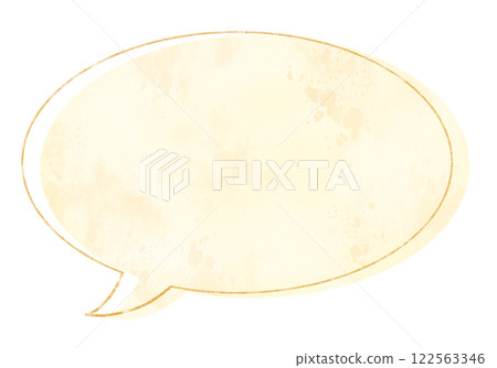 Simple watercolor hand-painted speech bubble Yellow Simple watercolor hand-painted speech bubble Yellow 122563346