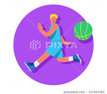 籃球運動員進行回傳 籃球運動員進行回傳 122563360