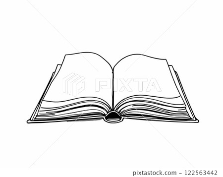 Open Book Line Art Illustration 122563442